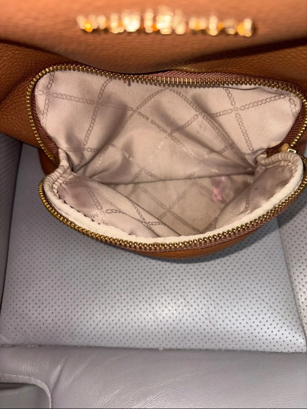 Michael Kors Cognac Pebbled Leather Mini Backpack - Picture 4 of 8